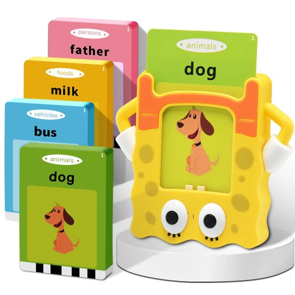 Kids Talking Flash Cards,Baby Sight Words Flash Cards for Toddlers, Early Learning Cards for 1 2 3 4 5 Year Old Boys and Girls, with 224 Flash Cards and Words Book…