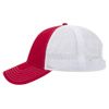 OTTO 6 Panel Low Profile Contrast Vertical Mesh Back Cap - Red/Red/Wht