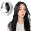 Bangs Wig, Black, Human Hair, 2 Pieces/Set, Bangs, Long, Center Divided, Partial Wig, Fluffy, Air Feel, Point Wig, Black
