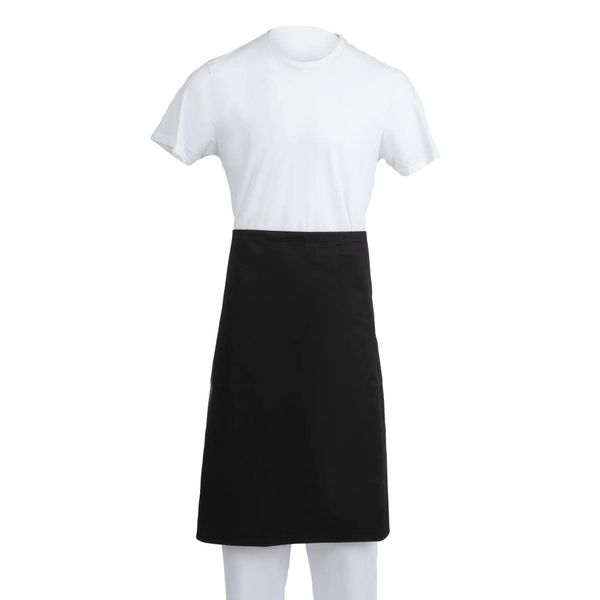 Whites Chefs Clothing Regular Waist Apron, Black, Material: Polycotton, Measurements: 915(W) x 762(L)mm, FA968