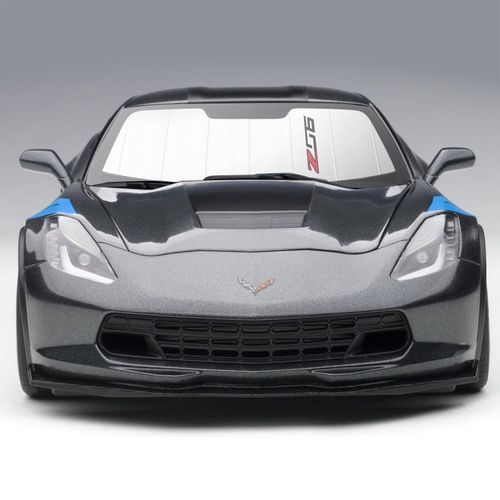 iPick Image for Chevrolet Corvette C7 Z06 Logo 2014 to 2019 Custom Fit Silver Folding Windshield Sunshade