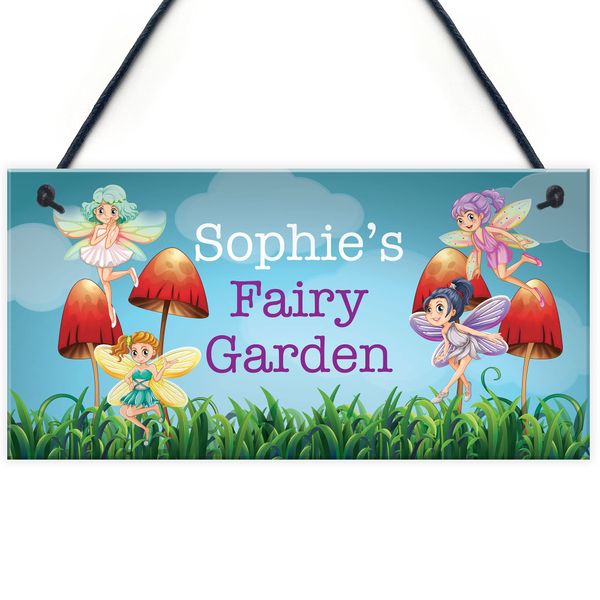 RED OCEAN FAIRY GARDEN Plaque PERSONALISED Summerhouse Garden Shed Sign