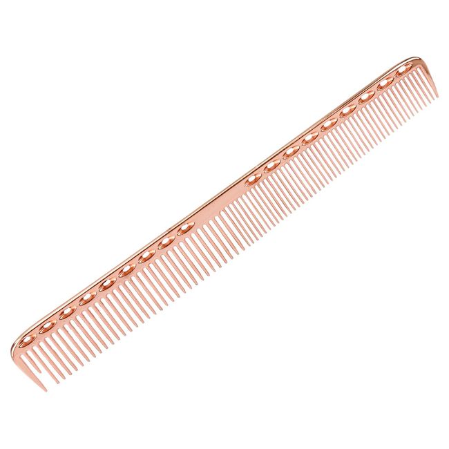 Tabanzhe Professional Aluminum Metal Salon Comb - Rose Gold Heat-Resistant Anti-Static Hair Comb for Precision Hair Cutting, Styling, and Grooming