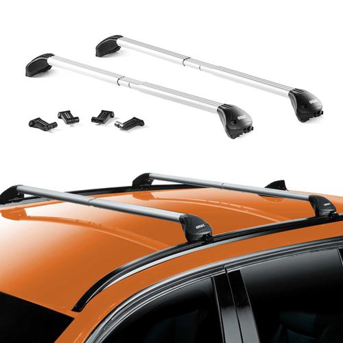 OMAC Roof Rack Cross Bars Luggage Carrier for Porsche Macan 2015-2025 Alu Silver 2X