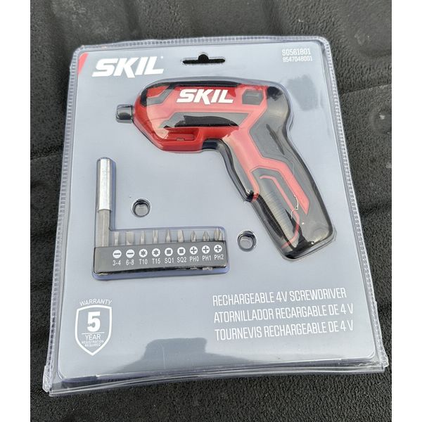 NEW SKIL SD561801 Rechargeable 4V Cordless Screwdriver Drill W/9 Bits+USB Charge