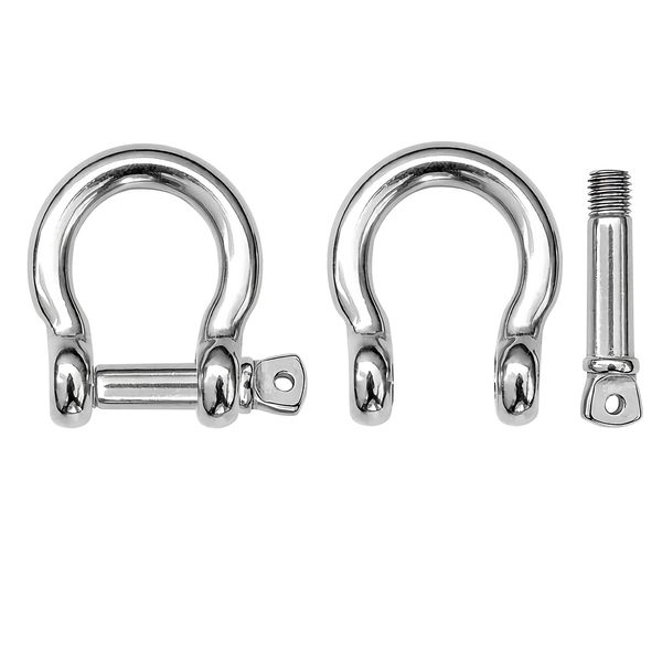 9Tong Schwerlast Kette Schäkel Rostfreies Heben Belastungsstift Schäkel Anker Bogen Marine Ring Schäkel Stahl Schraube Draussen M8 400kgf 4Stück