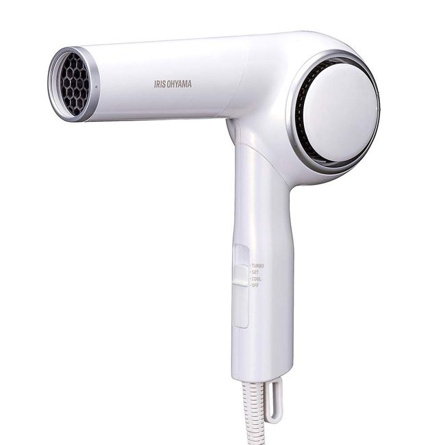 Iris Ohyama HDR-E1-WP Moist Ion Dryer, Negative Ions, Large Airflow, Compact, Pearl White