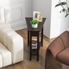 2-Tier Wedge Narrow Side Table Home & Bottom Storage Rack, Solid Rubber Wood Leg