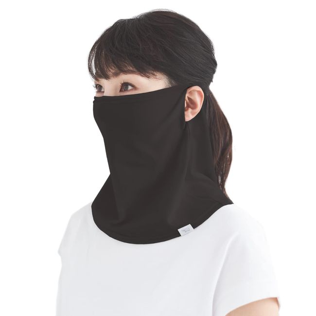 Shirokuma no Kimochi HLHN-901 Made in Japan, Toray Theoalpha, Cooling Face & Neck, Black, Cooling Sensation, Face Cover, Neck Guard, UV Protection, UV Protection, Outdoor Activities