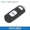 A ABSOPRO 3 Buttons Key Shell Case Keyless Entry Remote Key Fob Replacement Case for Mazda 3 2009-2012