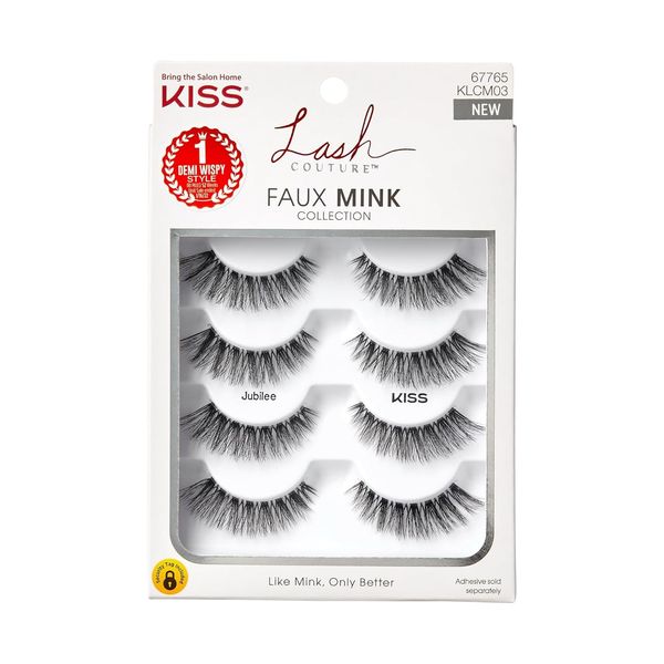 KISS Lash Couture, False Eyelashes, 'Jubilee', 10 mm, Includes 4 Pairs Of Lashes