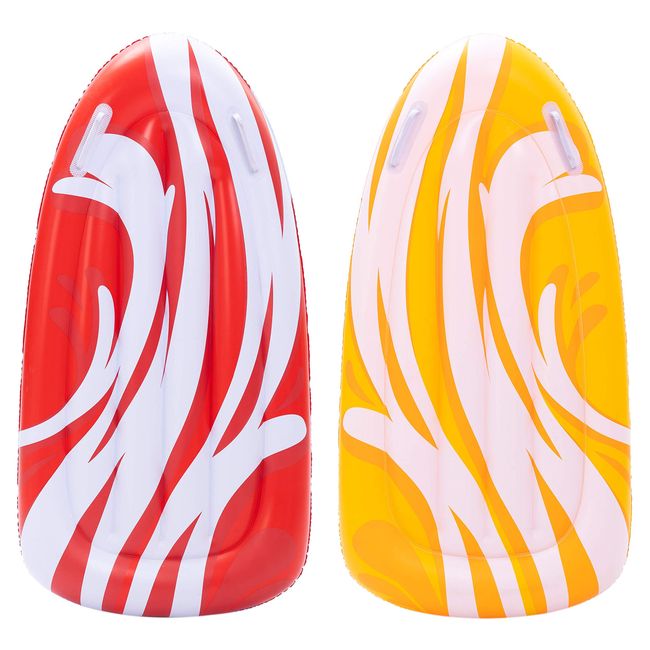 JOYIN 2 Pack Inflatable Boogie Boards with Handles for Water Slides, Boogie Board for Slip Slide, Swimming Pool Floating Water Boards Learn to Swim, Summer Water Fun Toy for Kids and Toddlers