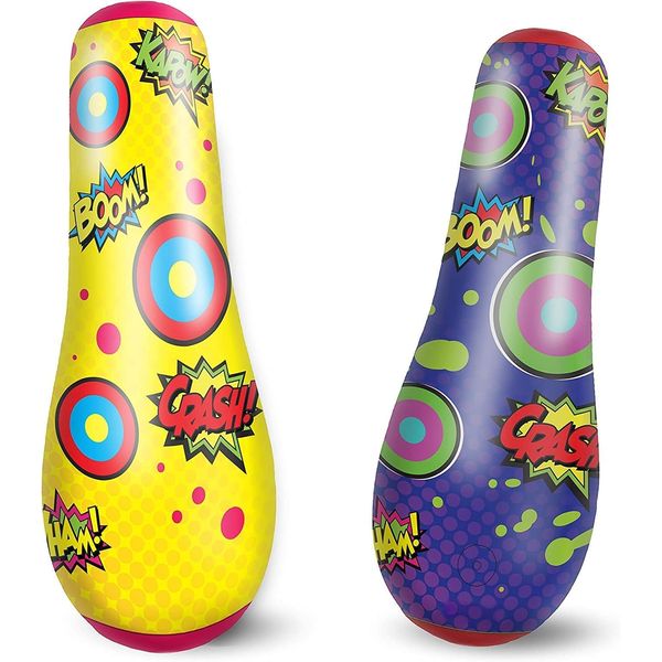 JOYIN Inflatable Bopper, 47 Inches Kids Punching Bag with Bounce-Back Action, Double-Sided Inflatable Punching Bag for Kids (1 Pack)