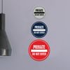 Signs ByLITA Circle Private Do Not Enter Sign (Brushed Silver) - Large