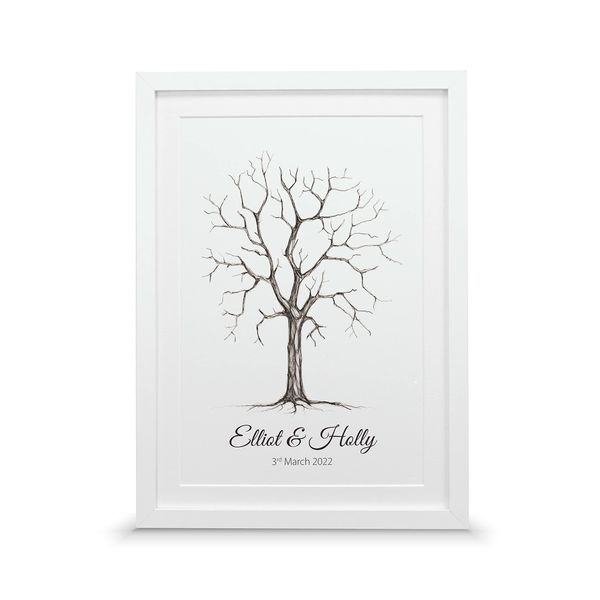 Alternative guest book | Fingerprint tree (A3-42x30cm, Print & Standard Frame)