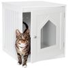 Cat Litter Box Wooden Structure Pet House Side Table Home Decor White