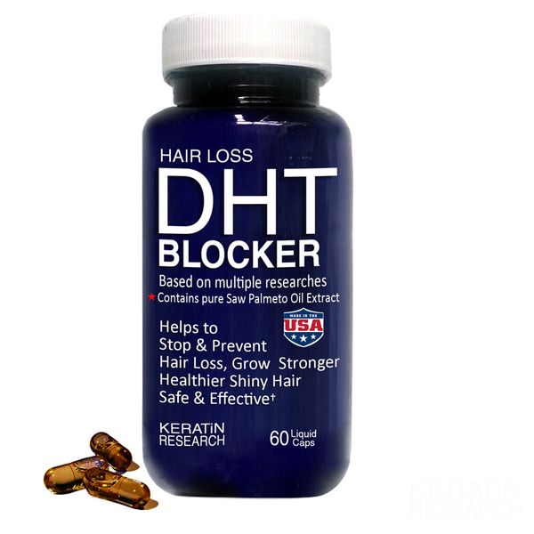 Prevent Hair Loss DHT BLOCKER  With Pure Saw Palmetto Oil Keratin Research USA