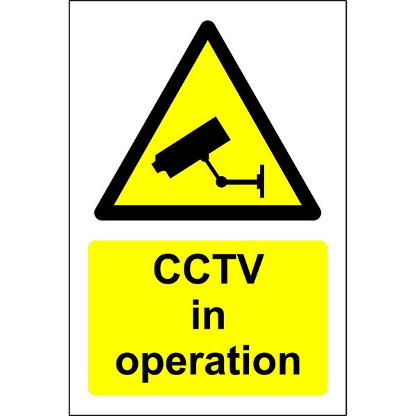 CCTV in operation sign - Face adhesive reverse window sticker 200mm x 150mm