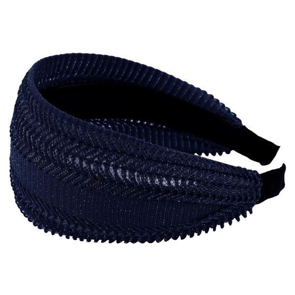 ACO-UINT Blue Headband for Women, Non-slip Wide Headbands Large Head Bands for Women's Hair, Thick Headbands with Teeth Fashion Hairbands Hair Accessories for Women