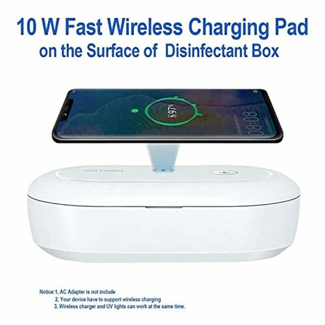 UV Sanitizing Wireless Charger Box Sterilizer with 9 UV LED, Built-in Auto Safet