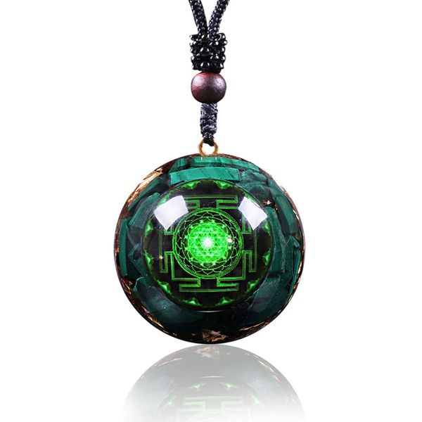 Day Day Up Orgonite Pendant Malachite Green Crystal Orgone Pendant Necklace Reiki Spiritual Healing Energy Jewelry For Women (1)