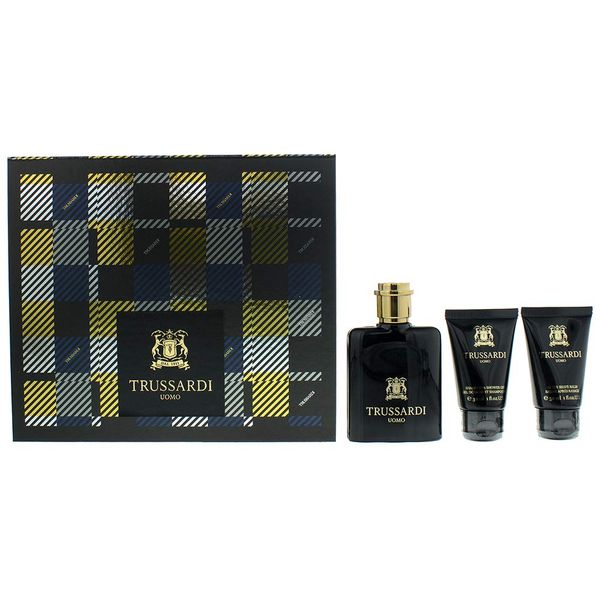 TRUSSARDI Uomo Tweed Weekend Gift Set (EDT 50ml+Aftershave Balm 30ml+Shower Gel 30ml)