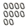 10 PCS TANJUN Carabiner Metal Spring Key Ring, Spring Keyring Buckle, Oval Ring for Bags,Purses (Black)