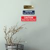 Standard Caution Water Gets Very Hot Sign (Black/Silver) - Medium 1 Pack