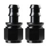 Ucreative 8AN Straight Push Lock Hose Fitting End Black 2PCS