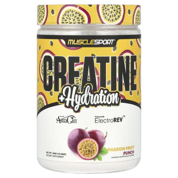 Creatine + Hydration, Passion Fruit Punch, 10.58 oz (300 g)