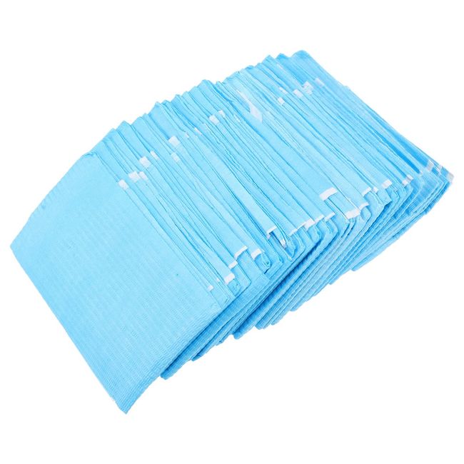 Healvian 30Pcs Disposable Adult Bibs Feeding Eating Bibs Tie Back Apron Bib Clothing Protector for Senior Men and Elderly Disabled Women Sky-blue