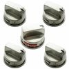 4EBZ37189611  + 1EBZ37189609 Gas  Burner REPLACEMENT Knobs for LG Range 5pcs*