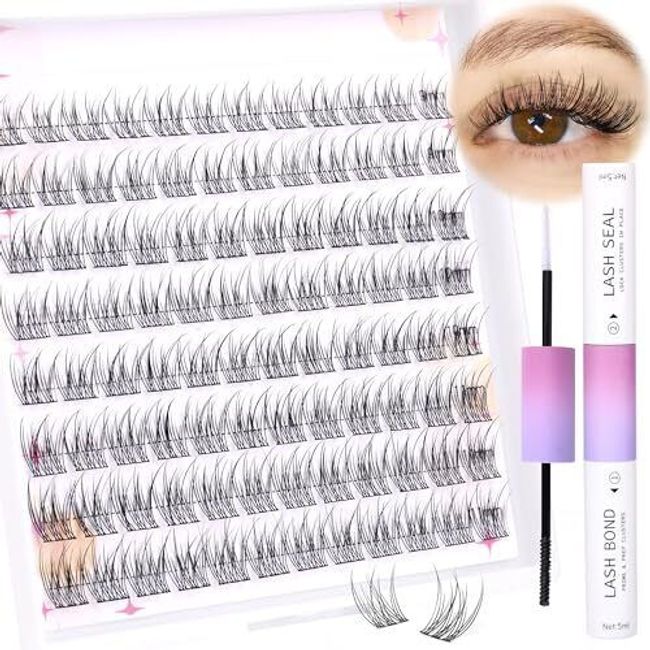 Lash Extension Kit Wispy Lash Clusters Eyelash Extension Kit 96Pcs Natural Lash