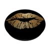 Goldene Lippen Schwarz PopSockets Klebender PopGrip