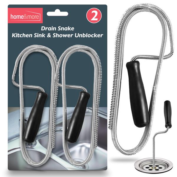 2pk Drain Snake Unblocker | 100cm Kitchen Sink Unblocker Tool Plumbing Snake | Shower Drain Unblocker Tools for Kitchen Sink & Drain Cleaning Tool | Drain Auger Plumbers Snake Plumbing Drain Brush Rod