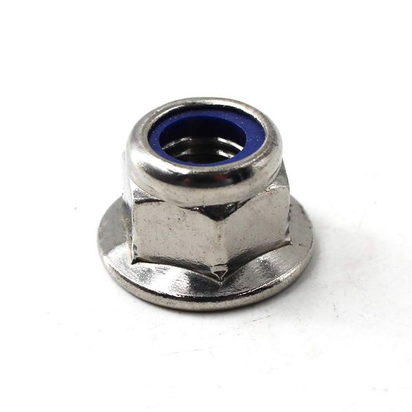 M12 Nylon Lock Nut 304 Stainless Steel Flange Nut Inserts Hex Lock Nuts (Pack of 10)