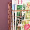 Dibor Wall Mounted Magazine Basket Copper Storage Organiser Shelf Unit