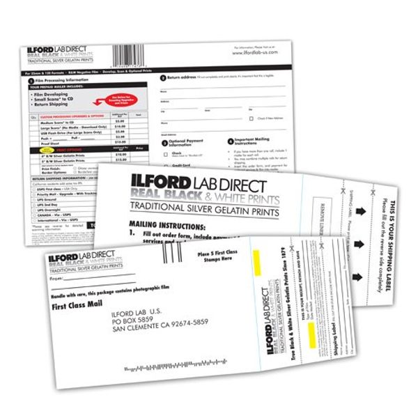 Ilford lab Prepaid Film Developing Mailer