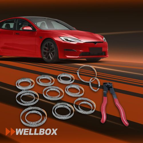 WELLBOX CV Joint Axle Boot Clamp Pliers Tool with 20 Crimp Bands, Ear Type Extension Fits for Most Cars and ATVs