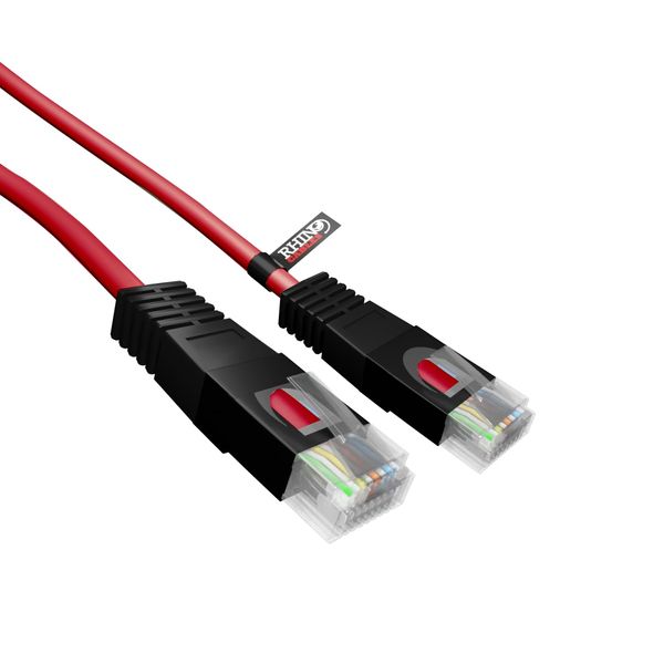 rhinocables X-Over Cat5e Ethernet Cable, RJ45 Cable, Twisted Pair Crossover Cable Network LAN Cat5 Patch Lead, Coloured Internet Cable (1m, Red)