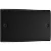 BG Electrical Double Blank Plate, Matt Black