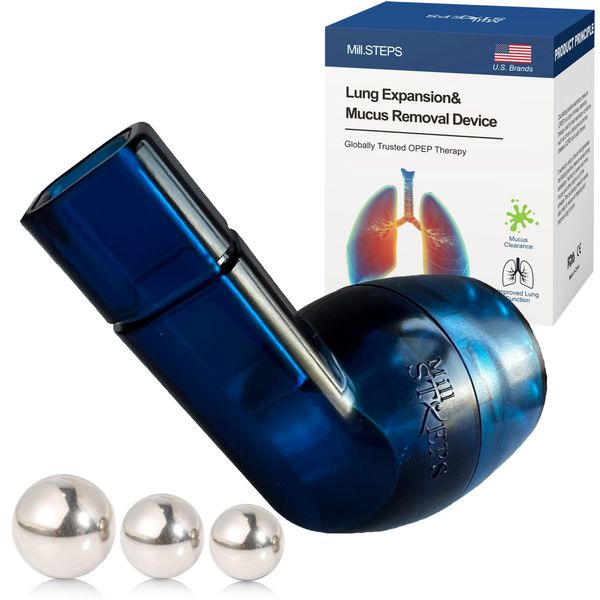 MillSTEPS Lung Exerciser & Mucus Removal Device(Blue)