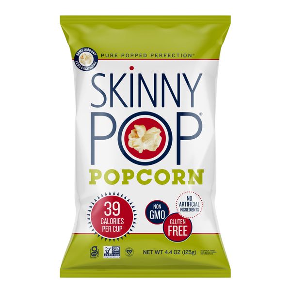 SkinnyPop Original Popcorn, 4.4oz Grocery Size Bags, Skinny Pop, Healthy Popcorn Snacks, Gluten Free