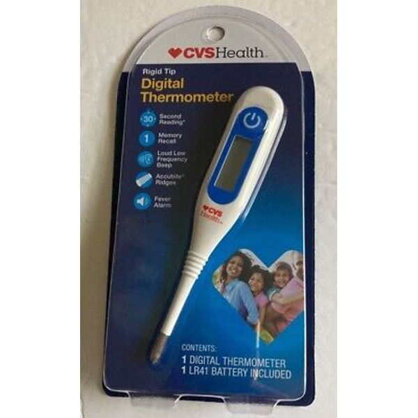 Digital Thermometer Rigid Tip CVS Health Fever Alarm 30 second reading