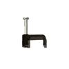 On1shelf® Black Flat Cable Clips with Fixing Nail 12mm 50 Pieces