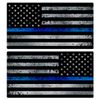 Thin Blue Line Flag Sticker 2 Pack Grunge Mirrored