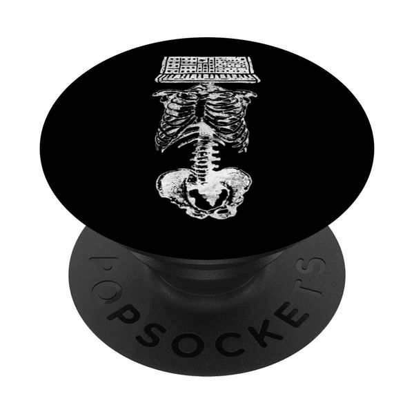 Synthesizer Head Skeleton Nerd Producer Studio Analog Synth PopSockets Swappable PopGrip