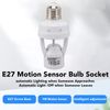 Motion Sensor Light Socket, Adjustable Auto On Off Night Light Control E27 Screw Bulb Adapter PIR Motion Sensor Motion Activated Light Socket for Basement, Garage, Staircase