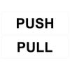Basic PUSH and PULL Horizontal Door Sign w/Adhesive (Small 1" x 3") White - 1 Set