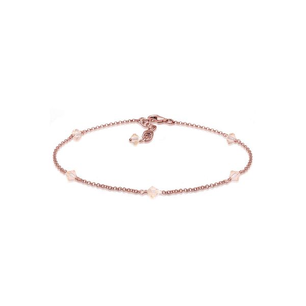 Elli Anklet Crystals Rose Gold Plated 925 Sterling Silver